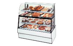 CURVED GLASS HORIZONTAL DUAL ZONE CASE CGR5960DZH WHITE LAMINATE