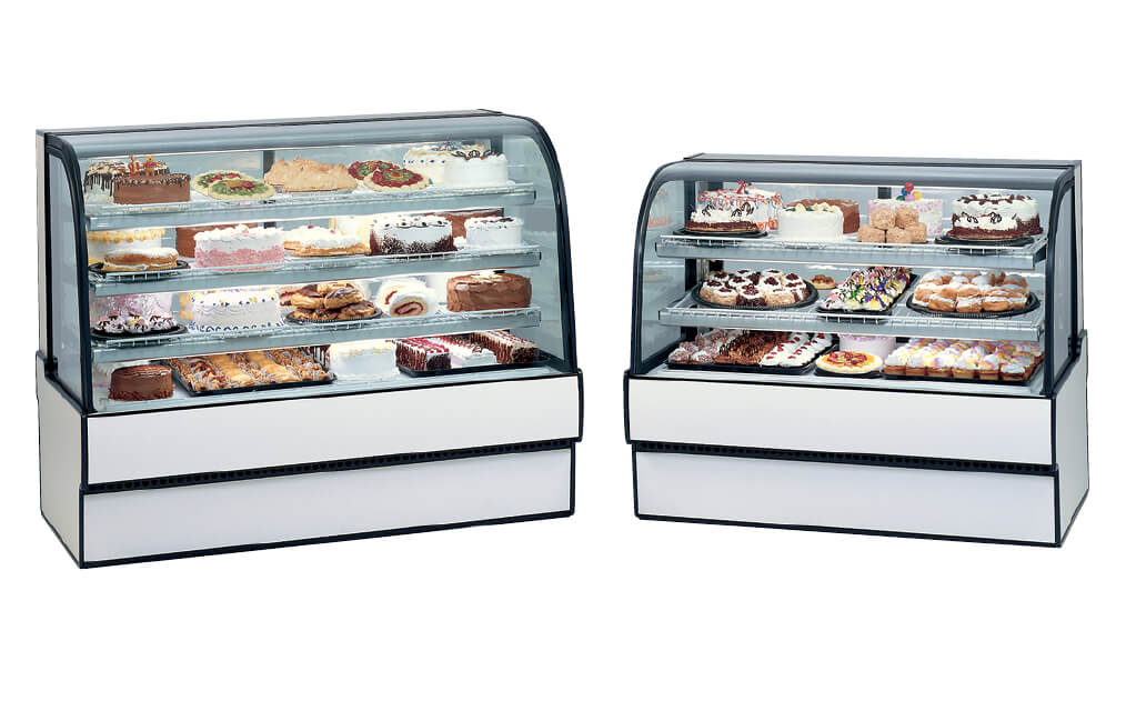 CURVED GLASS REFRIGERATED BAKERY CASE WHITE LAMINATE CGR5948