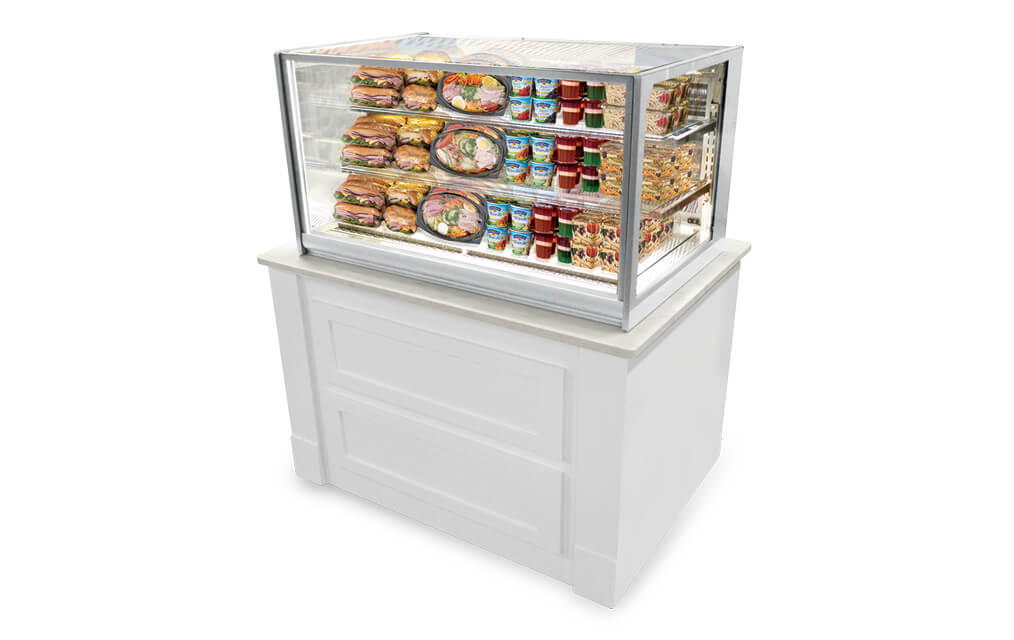 ITR4826 ITALIAN GLASS REFRIGERATED COUNTER TOP MERCHANDISER-WHITE CABINET INSTALL