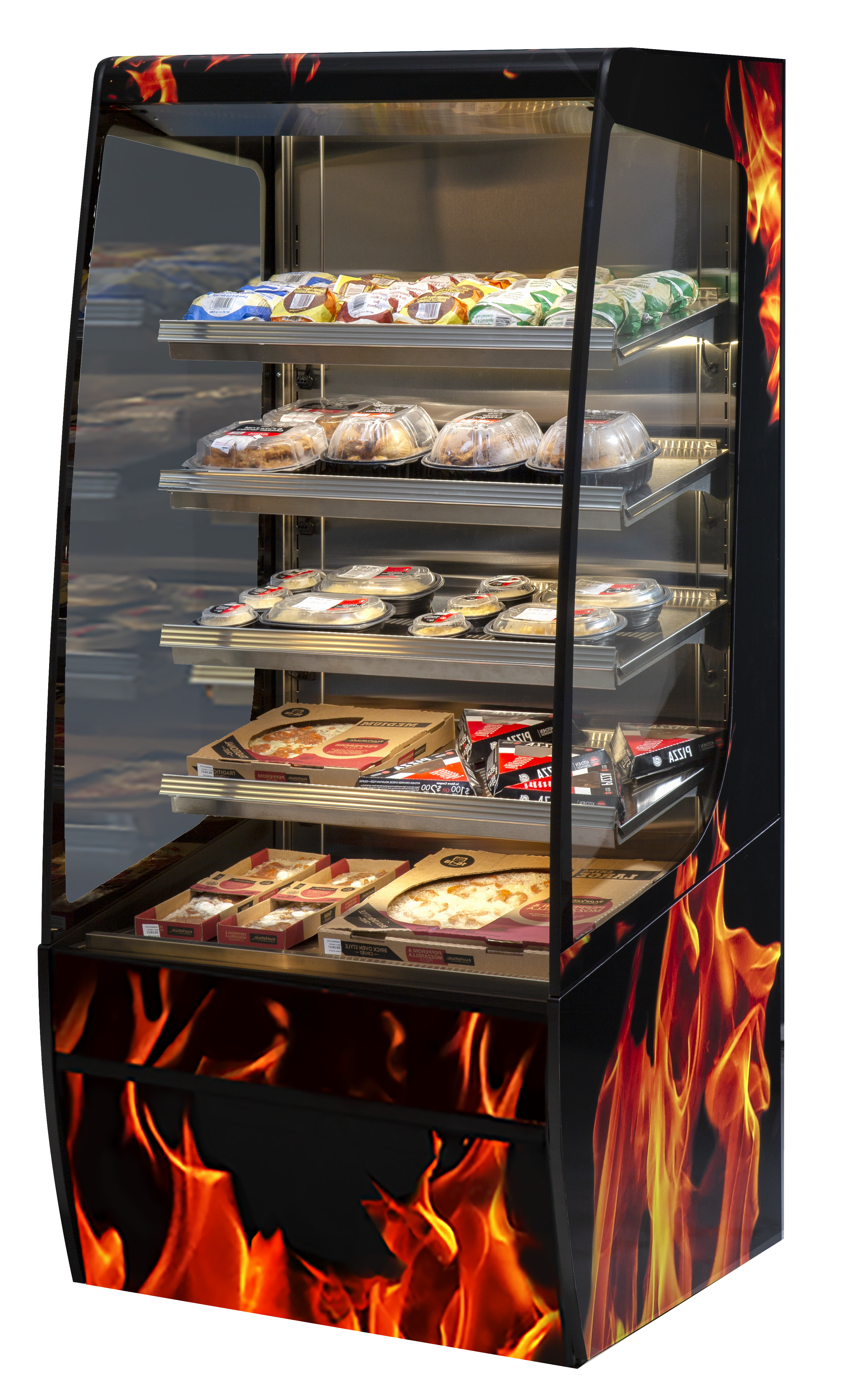 Heated merchandisers for packaged grab and go food - Fri Jado