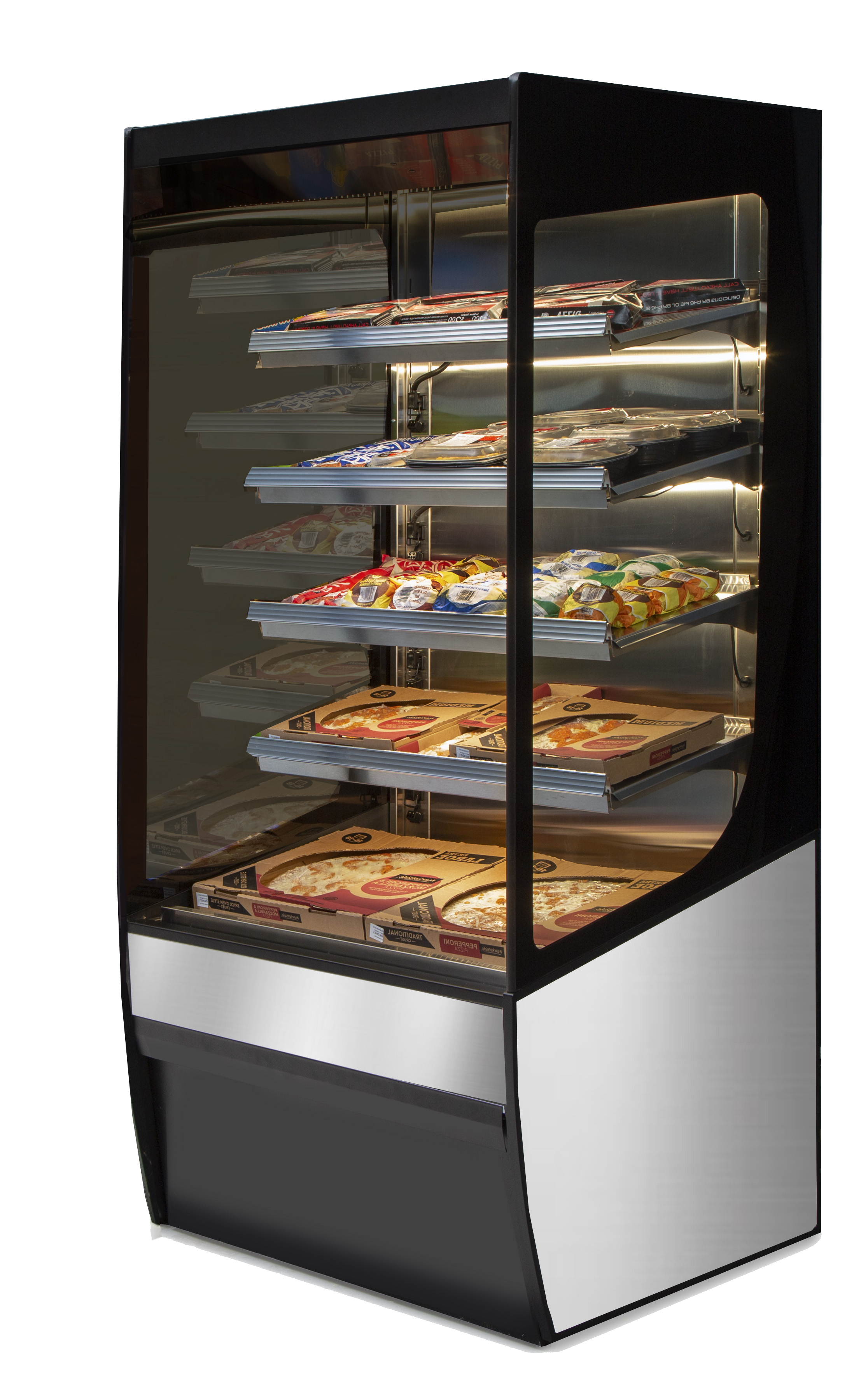 Heated merchandisers for packaged grab and go food - Fri Jado